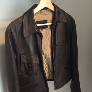 Brown leather jacket